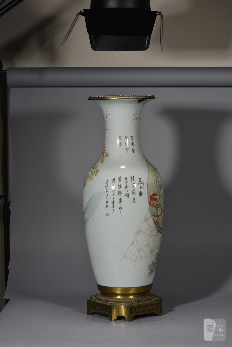 清光绪 浅绛彩300 件仕女大瓶 - 图4